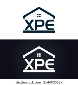 XPE logo. X P E design. White XPE letter. XPE, X P E letter logo design.