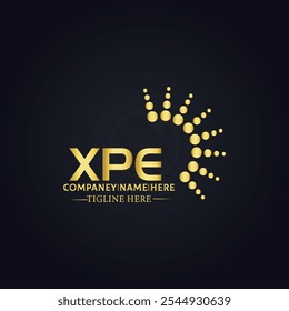 XPE logo. X P E design. White XPE letter. XPE, X P E letter logo design.