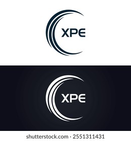 XPE logo. X P E design. White XPE letter. XPE, X P E letter logo design.