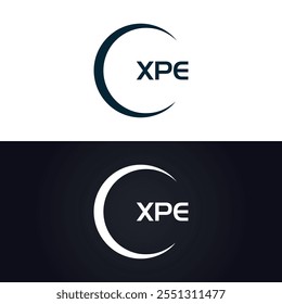 XPE logo. X P E design. White XPE letter. XPE, X P E letter logo design.