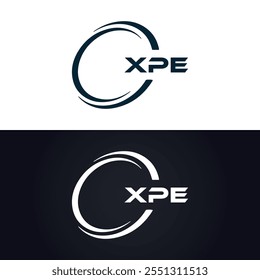 XPE logo. X P E design. White XPE letter. XPE, X P E letter logo design.