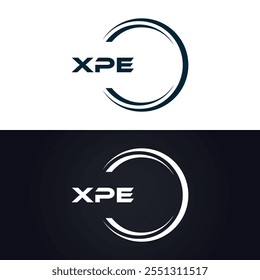 XPE logo. X P E design. White XPE letter. XPE, X P E letter logo design.