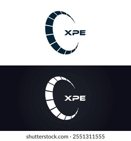 XPE logo. X P E design. White XPE letter. XPE, X P E letter logo design.