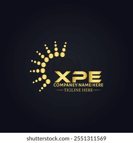 XPE logo. X P E design. White XPE letter. XPE, X P E letter logo design.