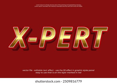 Efecto de texto editable de estilo 3d de texto personalizado X-pert