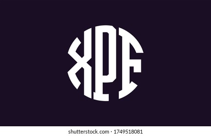 XPF Circle Emblem Abstract Monogram Letter Mark Vector Logo Template