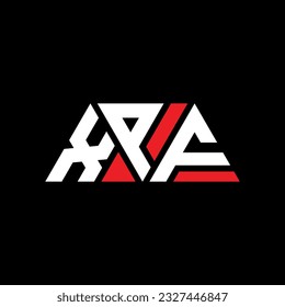 XPF triangle letter logo design with triangle shape. XPF triangle logo design monogram. XPF triangle vector logo template with red color. XPF triangular logo Simple, Elegant, and Luxurious design.