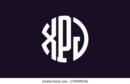 XPJ Circle Emblem Abstract Monogram Letter Mark Vector Logo Template