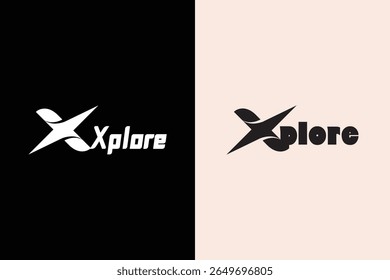 Ilustração do vetor do design da letra de monograma X do xplore