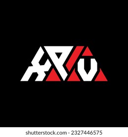 XPV triangle letter logo design with triangle shape. XPV triangle logo design monogram. XPV triangle vector logo template with red color. XPV triangular logo Simple, Elegant, and Luxurious design.