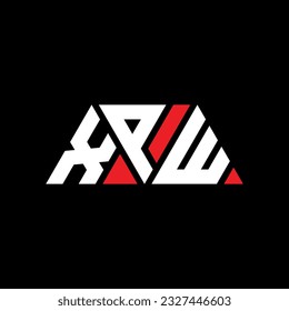 XPW triangle letter logo design with triangle shape. XPW triangle logo design monogram. XPW triangle vector logo template with red color. XPW triangular logo Simple, Elegant, and Luxurious design.