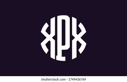 XPX Circle Emblem Abstract Monogram Letter Mark Vector Logo Template