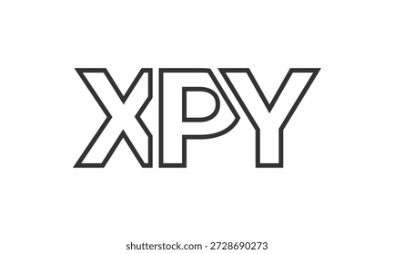 Modelo de design de logotipo XPY com texto em negrito forte e moderno. Logotipo vetorial inicial com tipografia simples e mínima. Identidade de empresa moderna ideal para a presença de marca de empresas.