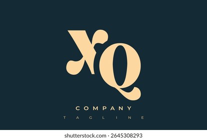 Diseño de logotipos de tipografía Abstractas creativa XQ. Logotipo elegante que combina tipografía atrevida y Formas creativas, ideal para soluciones de marca e identidad.