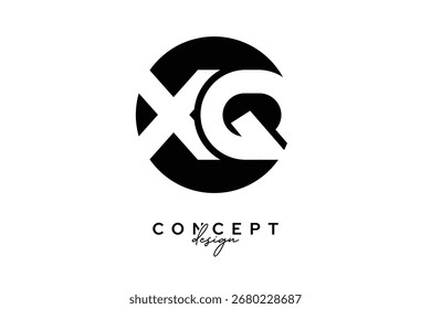 XQ Creative Negative Space Circle Monogram Logo Design