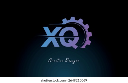 XQ Gear Fusion Logo – Industrial Tech-Inspired Letter mark Futuristic Industrial Letter Mark Design for Technology and Engineering Brands.