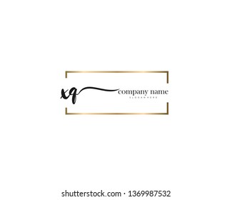 XQ handwriting initial  logo vector