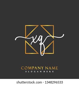 XQ Initial Handwriting logo template vector