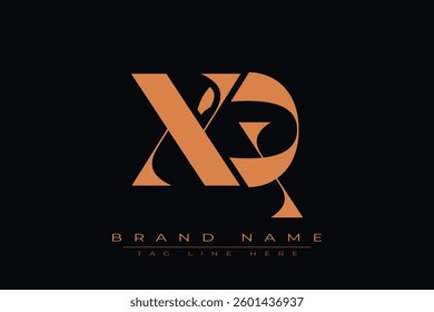 XQ initial letter logo design. Letter X and Q luxury alphabet letter logo icon template