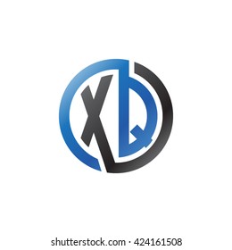 XQ initial letters looping linked circle logo blue black