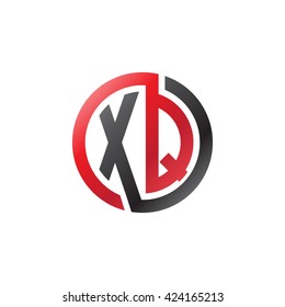 XQ initial letters looping linked circle logo red black