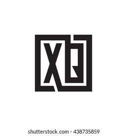 XQ initial letters looping linked square monogram logo
