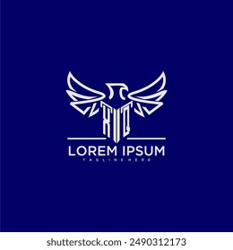 XQ monograma inicial para el logotipo de la empresa con Imagen de águila
