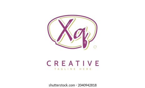 XQ Initials, handwriting logo vector