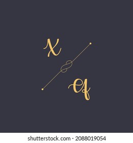 XQ Initials letter alphabet watercolor logo branding set collection, Feminine logotype template in elegant artistic style. Feminine luxury logo design template.