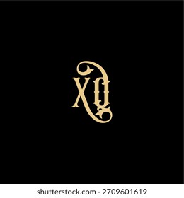 XQ Brief anfängliches königliches Konzept Barock Stil Design Monogramm modernes Logo
