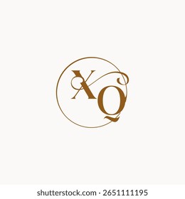XQ letter luxurius feeling with flow circle fows wedding logo monogram elegant style