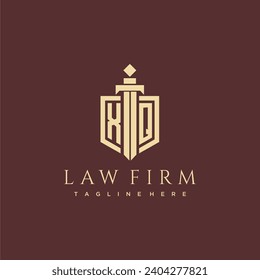 XQ letter monogram for law firm with sword and shield logo image