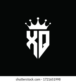 XQ logo monogram emblem style with crown shape design template