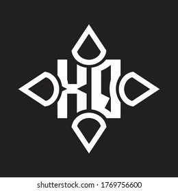 XQ Logo monogram with four cone rounded by the shape design template