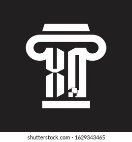 XQ Logo monogram with pillar style design template