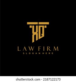 XQ monogram initial logo for lawfirm with pillar design
