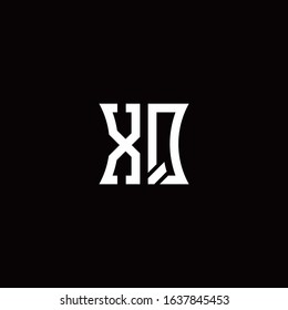 XQ monogram logo with curved side style design template