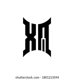 XQ monogram logo with curved side design template