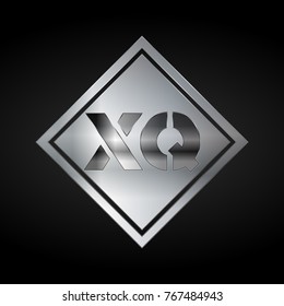 XQ Monogram, Silver Logo, Metal Logo, Luxury, Elegant, Abstract, square