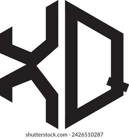 XQ Polygon logo design, icon, symbol, vector file