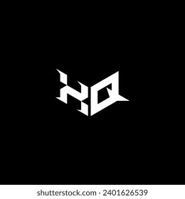 Soporte inicial del logotipo del emblema XQ Premium y concepto de diseño de juegos
