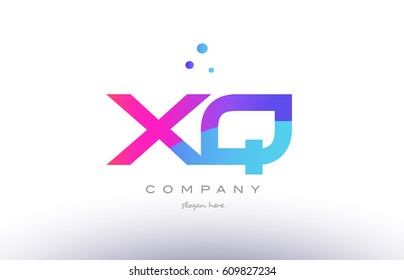 xq x q  creative pink purple blue modern dots creative alphabet gradient company letter logo design vector icon template