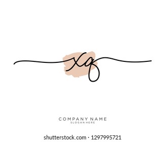 XQ X Q Initial handwriting logo template