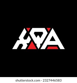 Logo-Design des XQA-Dreiecks mit Dreiecksform. XQA Dreieck Logo Design Monogramm. XQA Dreieck-Vektorlogo-Vorlage mit roter Farbe. XQA Dreieckslogo Einfaches, elegantes und luxuriöses Design.