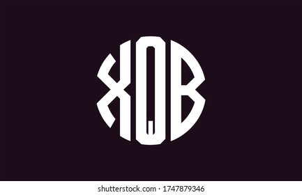 XQB Circle Emblem Abstract Monogram Letter Mark Vector Logo Template