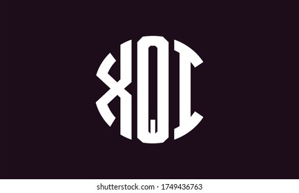 XQI Circle Emblem Abstract Monogram Letter Mark Vector Logo Template