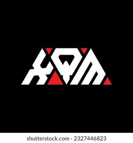 XQM triangle letter logo design with triangle shape. XQM triangle logo design monogram. XQM triangle vector logo template with red color. XQM triangular logo Simple, Elegant, and Luxurious design.