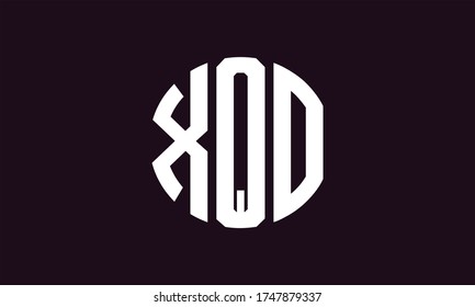 XQO Circle Emblem Abstract Monogram Letter Mark Vector Logo Template