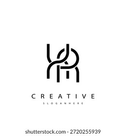 XR Abstract Monogram Logo Design. Este logótipo foi concebido com uma combinação de duas letras de linha X e R