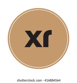 xr brown letters ,abstract background logo, design identity in circle, alphabet letter